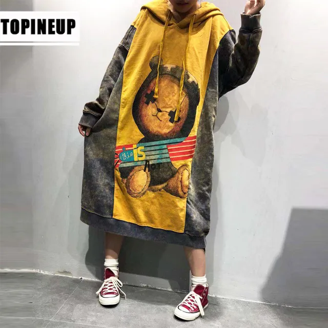 US $29.67 New Korean Casual Print Harajuku Hoodie Sweatshirts for Women Patchwork EXO Hooded Hoodies Pullover