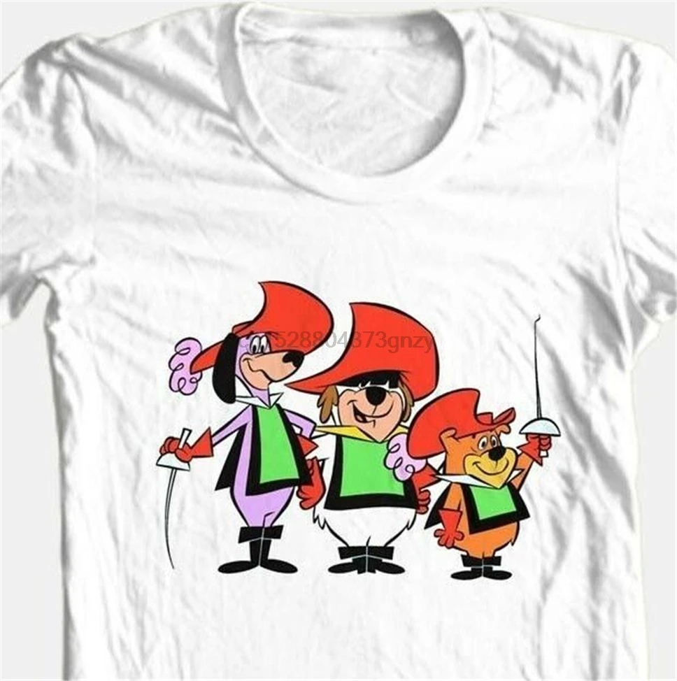 Camiseta mosqueteros Retro de los años 80 dibujos animados de algodón de mañana del camiseta blanca Popular sin etiquetas|Camisetas| - AliExpress