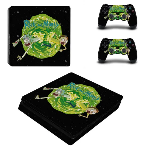 P4SQB0200 Rick and Morty полное покрытие лицевые панели PS4 тонкая кожа Виниловая наклейка, стикер для консоли Playstation 4 и контроллеров PS4 тонкая наклейка - Цвет: P4SQB0200