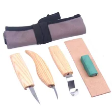 5 шт. резьба по дереву долото детальный деревообрабатывающий чип Whittling резак ручной набор инструментов дубовая деревянная ручка углеродистая сталь лезвие качество