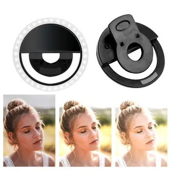 

USB charge Portable Selfie Ring Light Cute Ear Flash Led Camera Phone Luminous Photography for iPhone Smartphones selfie lights