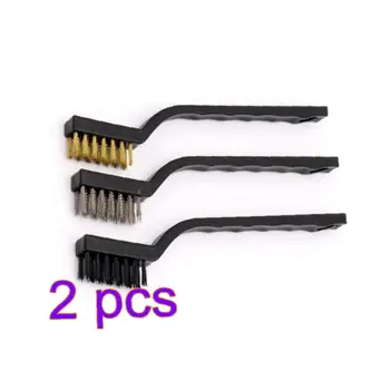 

6 Pcs Car Rust Removal Cleaning Wire Brush Black Handle Design Mini Washing Car Tool