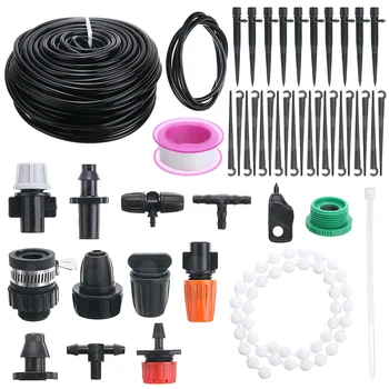 

40M DIY Automatic Micro Drip Irrigation System Courtyard Misting Cooling System Self Watering Kits with Adjustable Dripper