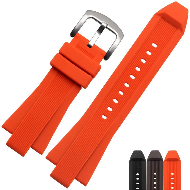 For MK8761 MK8730 MK9020 MK8184 MK8729 MK8152 Silicone watchband waterproof replace rubber Black blue watch strap accessories