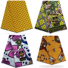 Африканская вощеная ткань принтом голландская Высокое качество хлопок Анкара ткань шитье настоящий голландский настоящий воск 6 ярдов Одежда DIY платье