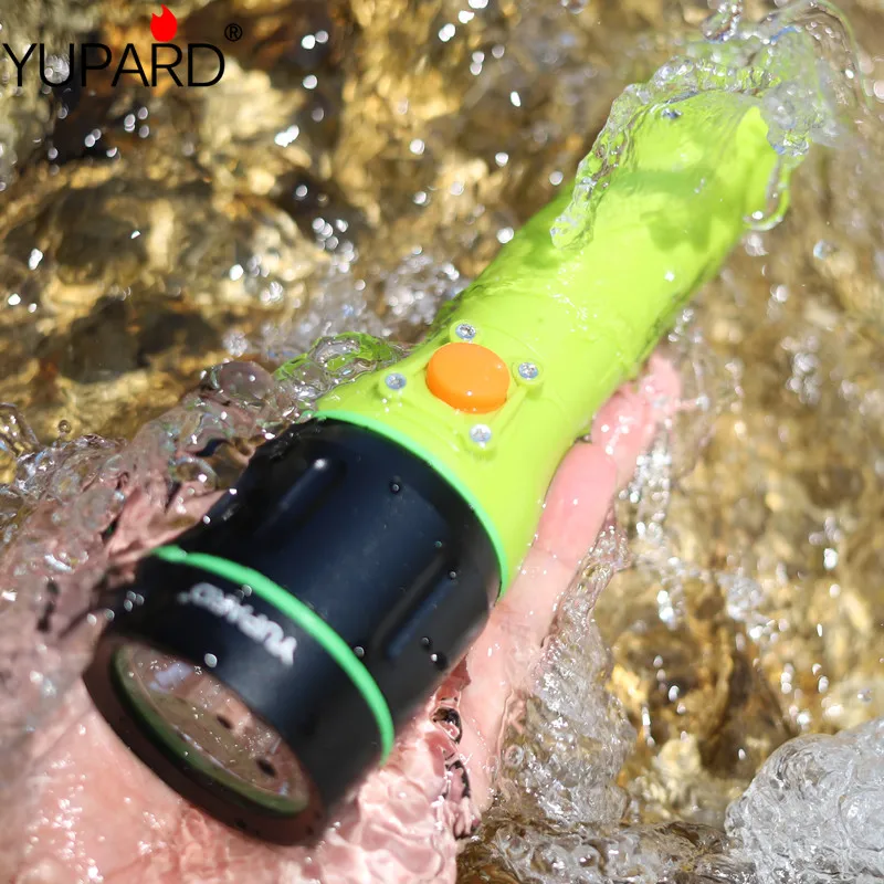 YUPARD waterproof underwater diving diver 40m XM-L2 led T6 white yellow light Flashlight Torch lamp rechargeable battery+charger | Лампы и