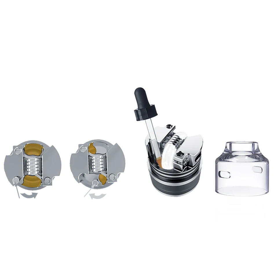 Original OUMIER WASP NANO RDTA Tank 2ml 22mm Diameter Atomizer Easy Building Deck & Adjustable Airflow for Box mod vs Zeus X (4)