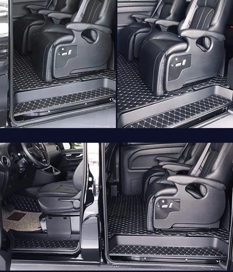 Волоконно Кожаный Автомобильный напольный коврик для mercedes benz v class Viano Valente Vito Metris