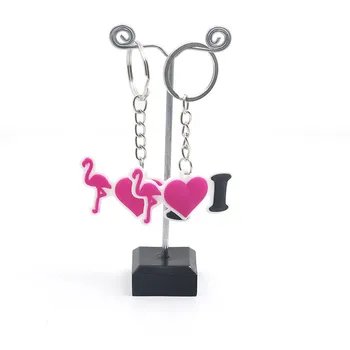 

6pcs/lot Flamingo Rubber Keychains Birthday Party Decorations Kids Tropical Beach Party Favors Baby Shower Wedding Decorations