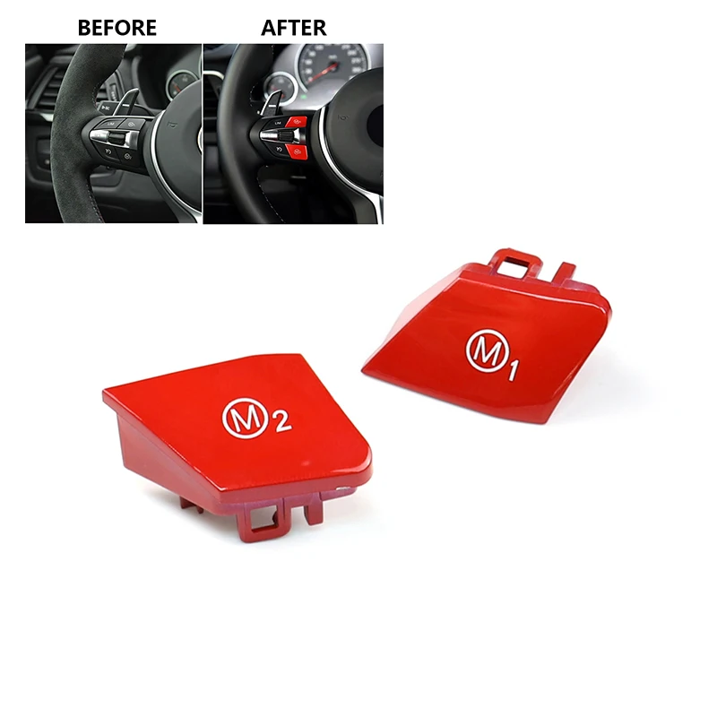 30*20mm Car button cover Interior Trim Replacement Accessory Tool Parts 2pcs Steering wheel