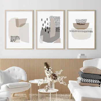 

Abstract Bohemia Gray Irregular Geometry Modern Canvas Painting Wall Art Prints Posters for Living Room Home Interior Decoration