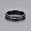 Personality Men' s Tungsten carbide Finger Rings in Black Inlaid Opal Ring Size 7-12 Vintage Jewelry Gift Handmade Rings 6