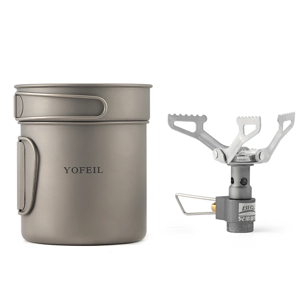 Ceny Camping tytanowy garnek na zewnątrz garnek marszowy BRS3000 kuchenka gazowa czysty tytan zastawa stołowa na piknik zestaw do gotowania na kempingu piesze wycieczki