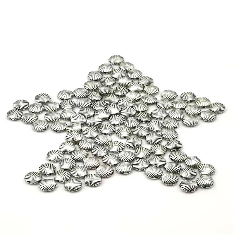 

100 Pieces 9Mm Alloy Shell Straight Hole Accessories Can Be Handmade DIY Beach Tourist Attractions Bracelet Beads Partition