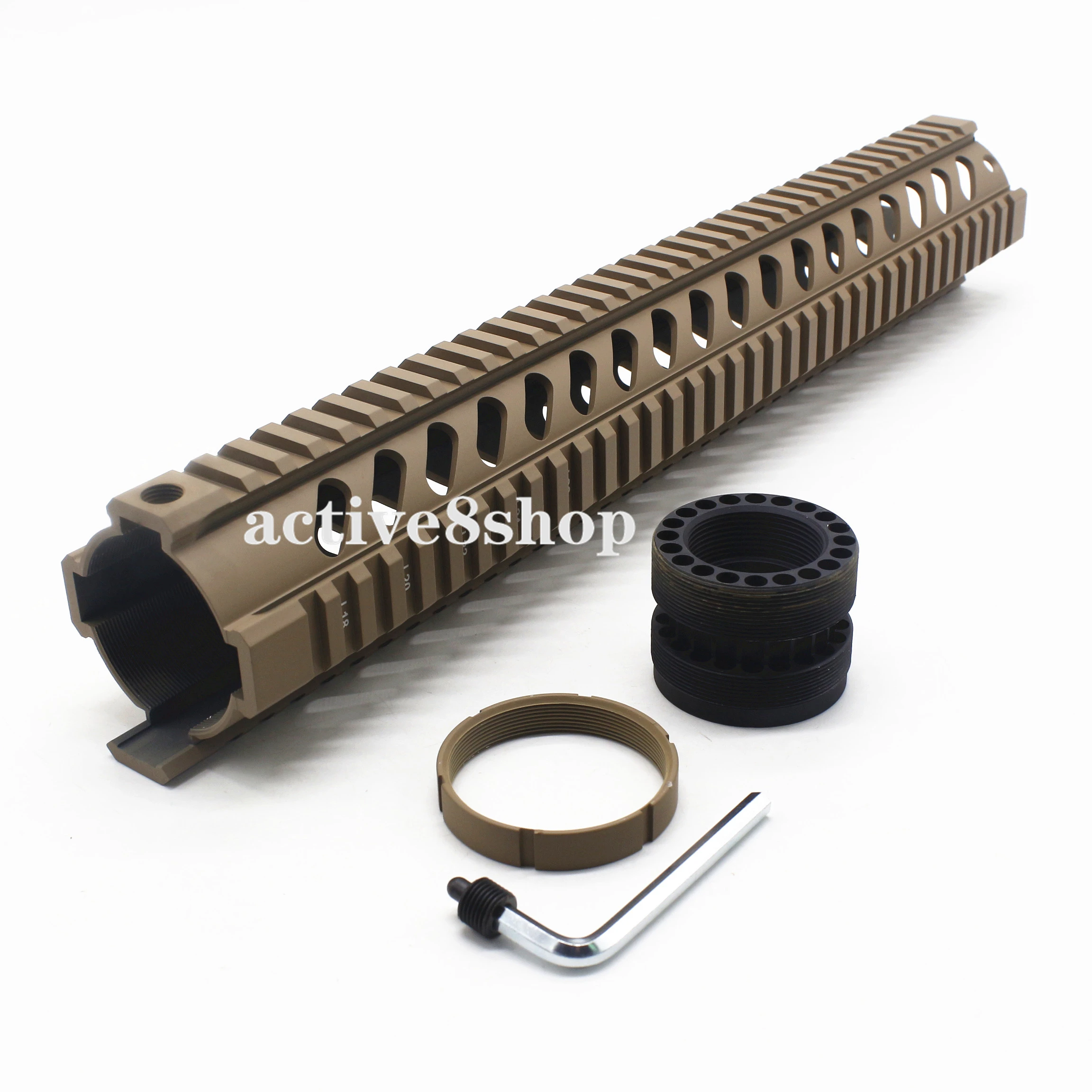 Tan Tactical 7''10''12''15'inch Quad Rail Handguard Free Float Rail Mount System Picatinny Rail M16 с передней крышкой
