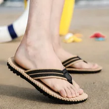 Летние мужские сандалии; сандалии в Корейском стиле; шлепанцы-светильник; сандалии с разрезом; нескользящие повседневные мужские шлепанцы