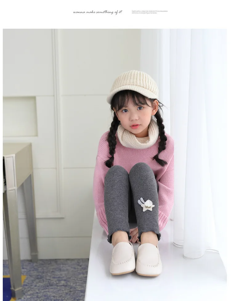 Winter Style New Products Crawler CHILDREN'S Warm Pants Cotton Super Soft Brushed And Thick Girls One-piece Leggings Outer