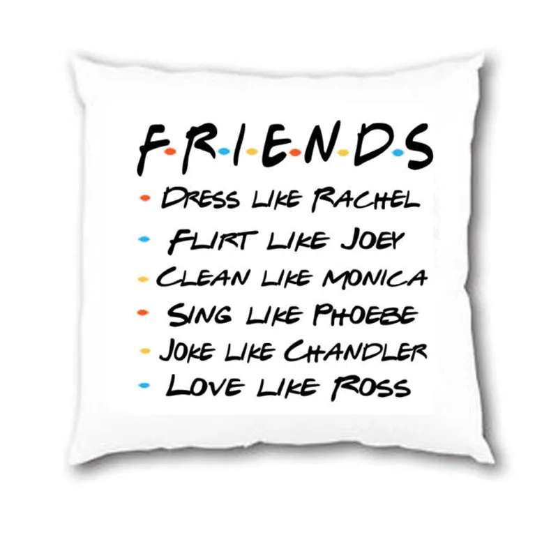 Friends TV Show Cushion COVER Quotes Birthday Gift Present House Home Love 