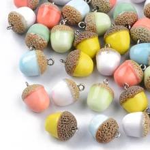 

5pcs Mushroom Pendant Ceramic For Jewelry Making Necklace Earrings Hand-painted Flat Fish DIY Ceramic Spacer Beads