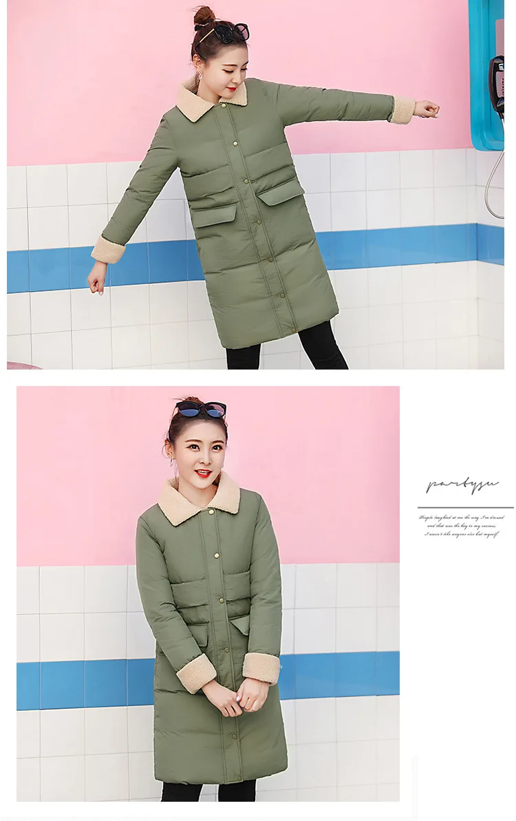 Winter Coat Cotton-padded Jacket Women's New Style Korean-style Students Mid-length Cotton Coat Women's Loose-Fit Thick Pet