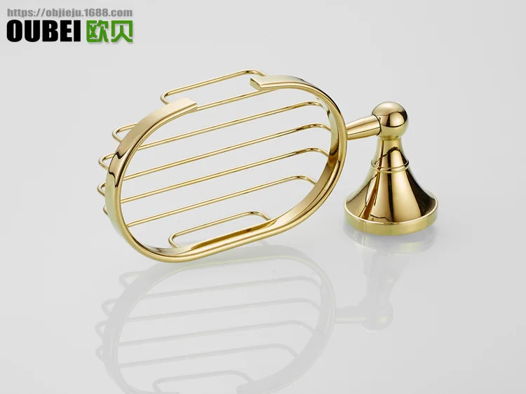 Direct Selling Price Simple Brass Material Gold-Plated Bathroom Hardware Accessories Ceramic Mouthwash Cup Storage Rack shuang b