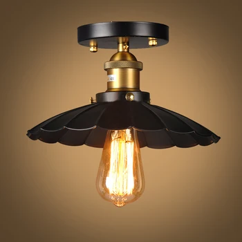 

E27 E26 America Style Vintage Pendant Lights Edison Bulb Dia 25CM Lamp shade Lamp Base 110V 220V 85-265V for Coffee Bar Hotel