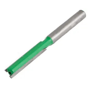 

uxcell Long Depth Two Flute Straight Router Bit 1/4"x1/4"Silver Tone Green