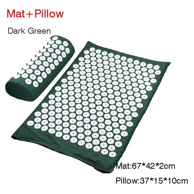 D green mat pillow Акупрессура коврик Массажер подушка массаж йога коврик для снятия стресса боль в спине тела шип коврик массажный коврик - Цвет: D green mat pillow