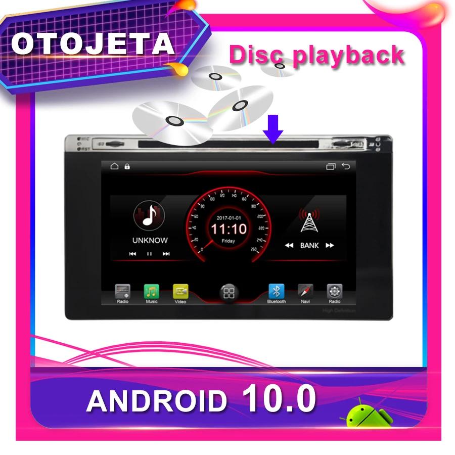 OTOJETA Автомобильный DVD Android 10 0 GPS для TOYOTA FORTUNER HILUX 2017 автомобильный Радио