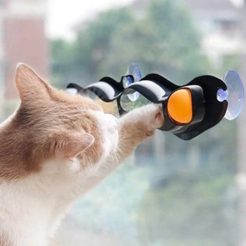 

2020 New Puzzle Cats Toys Track Window Sucker Toy Ball Funny Cat Scratcher Large Size Teaser Cat Toy Interactive Pet Ping Pong T