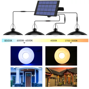 

Solar Power Ceiling Light Bulb Auto On Off Garage Lighting 5500mAh Rechargeable Chandelier Lamp IP65 Garden Yard Security Light