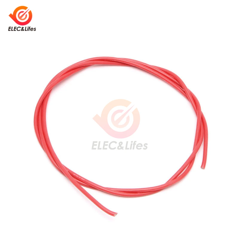 1 комплект 16 AWG Калибр силиконовый провод гибкий силиконовый многожильный медный кабель 16AWG для RC черный 1 М+ Красный 1 м = 2 м