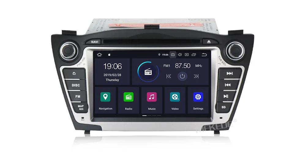 MEKEDE PX5 4+ 64G 1024x600 Android 9,0 автомобильный dvd-плеер мультимедиа для hyundai ix35 Tucson gps плеер навигация Радио Автомобильная компьютер