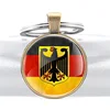 Germany National Flag Emblem Design Glass Cabochon Metal Pendant Key Chain Charm Men Women Key Ring  Jewelry Gifts Keychains ► Photo 3/6