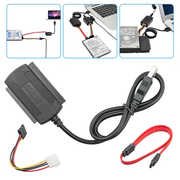 

For 2.5 / 3.5 Inch Hard Drive with 4 Pin Power Cable SATA/PATA/IDE Drive to USB 2.0 Adapter Converter Cable