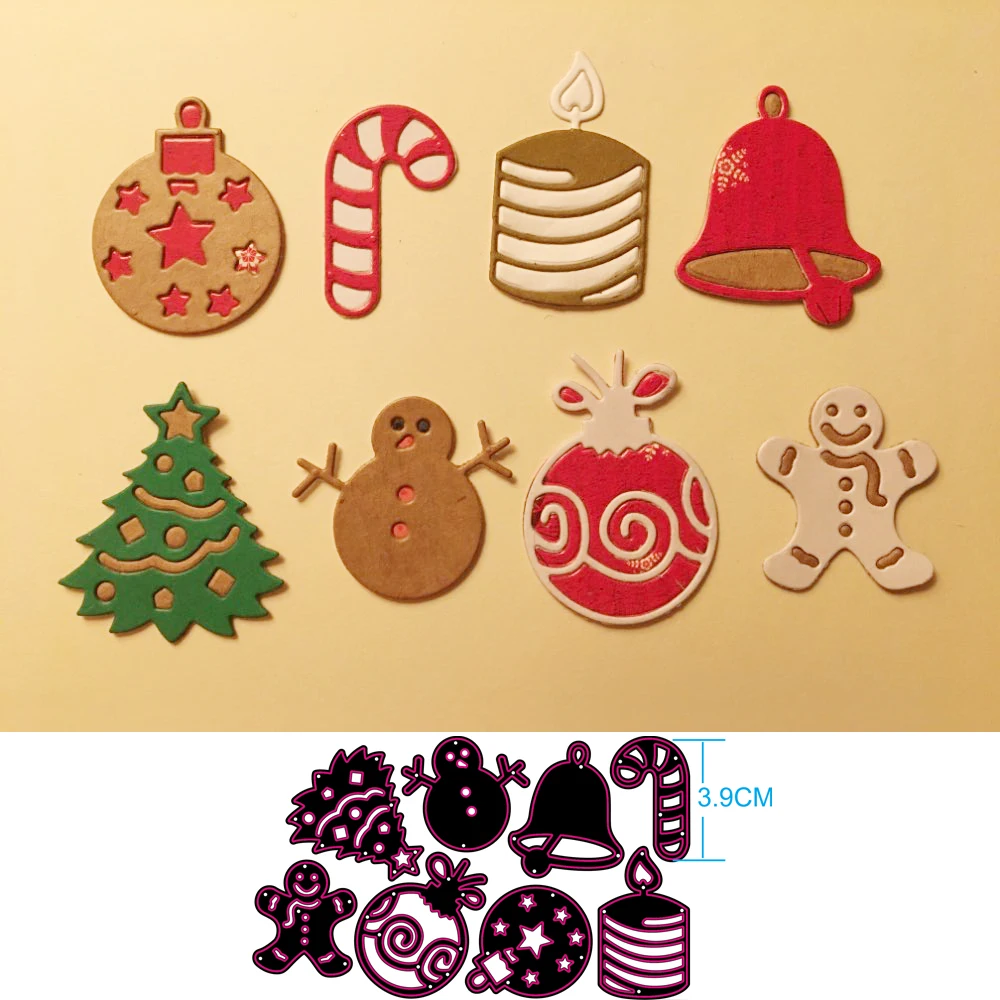 

Christmas snowmen trees bells metal cutting moulds scrapbooks photo albums embossing molds household handicrafts decoration