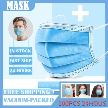 

Earloop Mask Disposable Nonwove 3 Layer Ply Filter Mask Mouth Face Mask Filter Safe Breathable Dustproof Mascarillas Masque