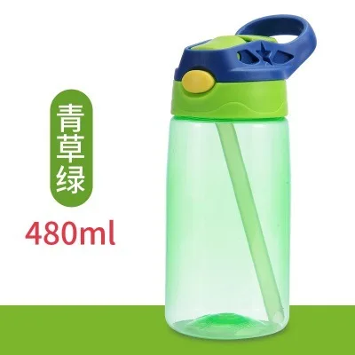 480ML Kids Water Cup Creative Safe Baby Feeding Cups With Straws Leakproof Water Bottles Outdoor Portable Children's Cups