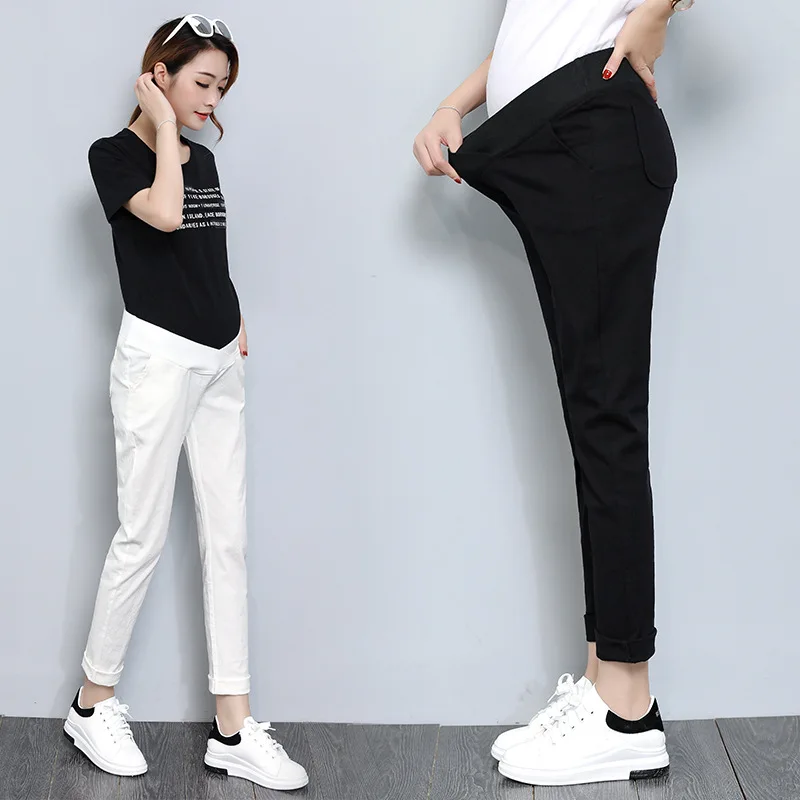 Plus Size Maternity Work Pants Pregnancy Trousers Women Solid Color