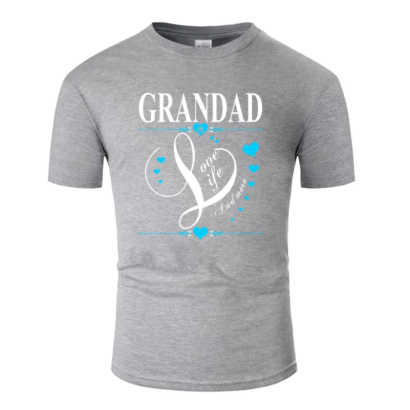 Men-Gray Футболка с принтом Comical grandad is love life and more, мужская и женская новинка, Мужская одежда, футболка с круглым вырезом - Цвет: Men-Gray