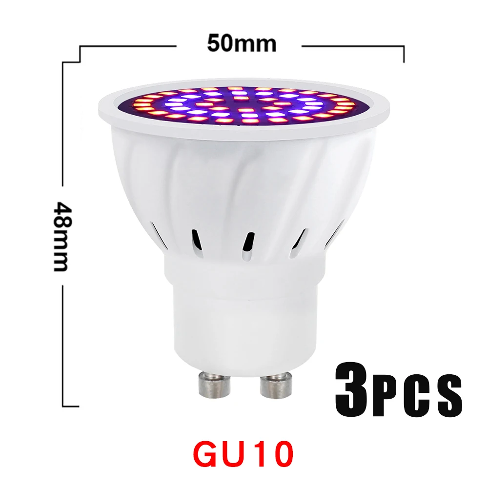 LED Grow Light Bulbs - Full Spectrum Indoor Plant Lighting for Greenhouse & Hydroponic Seeding (3 Pack)