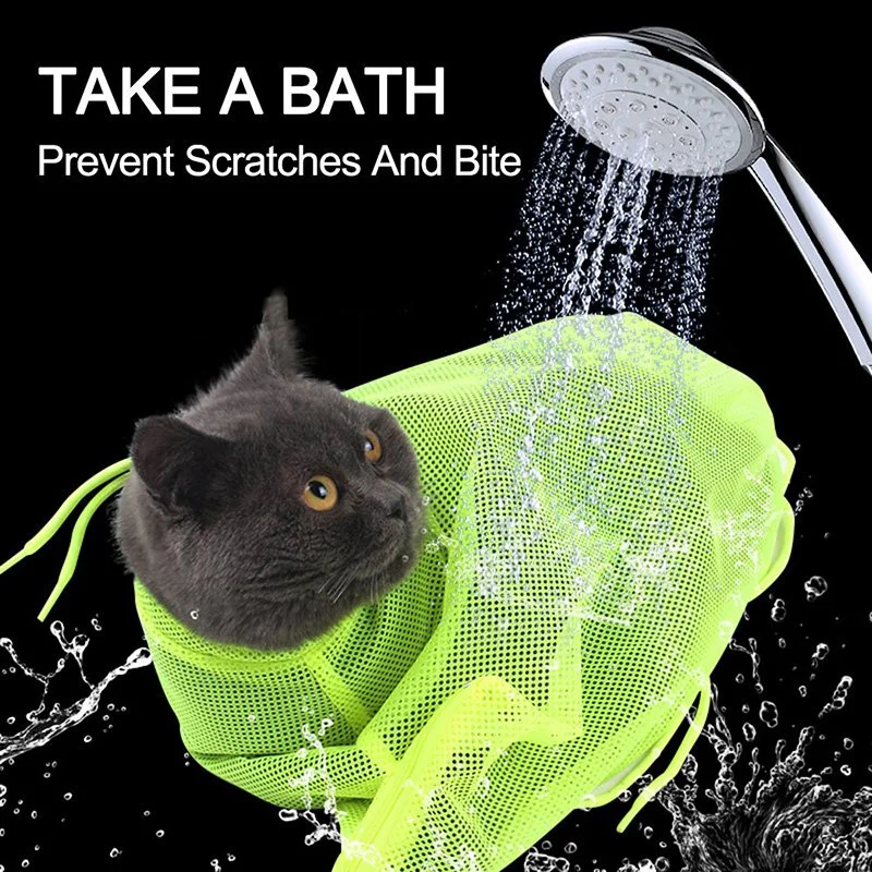 Multifunction Cat Mesh Groomings Bath Bag No Scratching Biting Cat Pet Restraint Bag YU-Home
