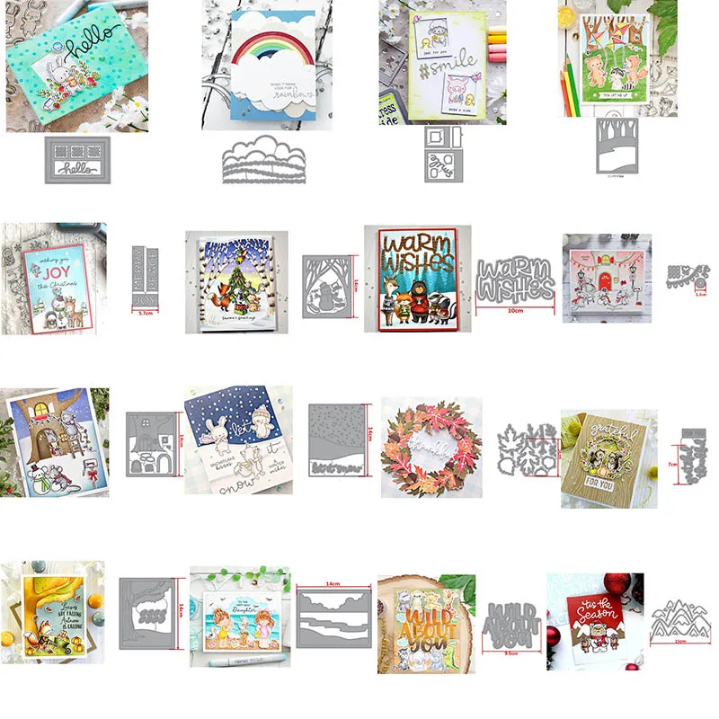 

Frames Leaves Trees Clouds Shape Metal Cutting Dies For DIY Scrapbooking Photo Album Embossing Paper Cards Making Crafts 24