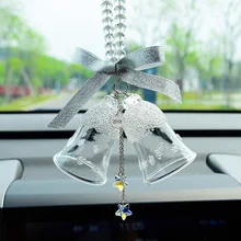 Подвеска для автомобиля с кристаллами, украшение для автомобиля, аксессуары для девочек, женские подвески в автомобиле, висячие украшения, подарки, зеркальный декор для автомобиля