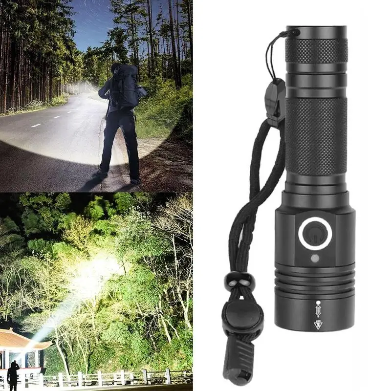 

Portable Outdoor Flashlight Telescopic Zoom USB Charging Bottom Magnet Handheld Small Flashlight For Camping Night Lighting