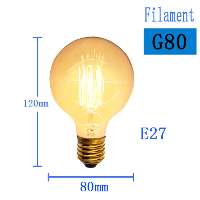 Retro Edison Bulb Filament Incandescent Light Vintage Lamp Ampoule bulbs E14 E27 40w Home Decor Lighting ST64 G95 T300 Blue