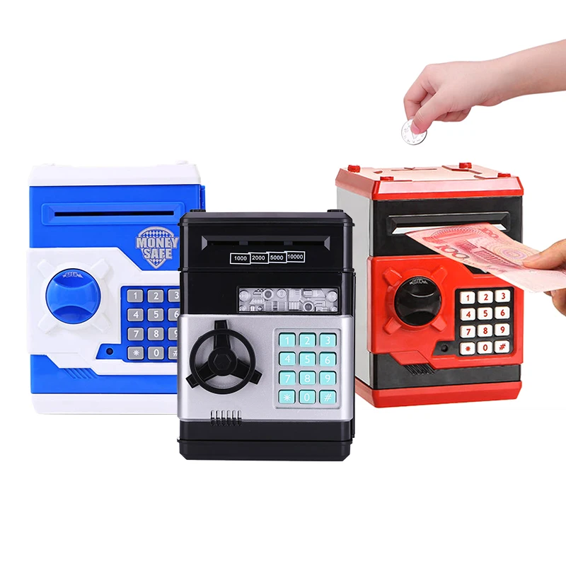 Electronic Piggy Bank ATM Password Money Box Cash Coins ATM Bank Safe Box Auto Scroll Paper Banknote For Kids Saving Money Box
