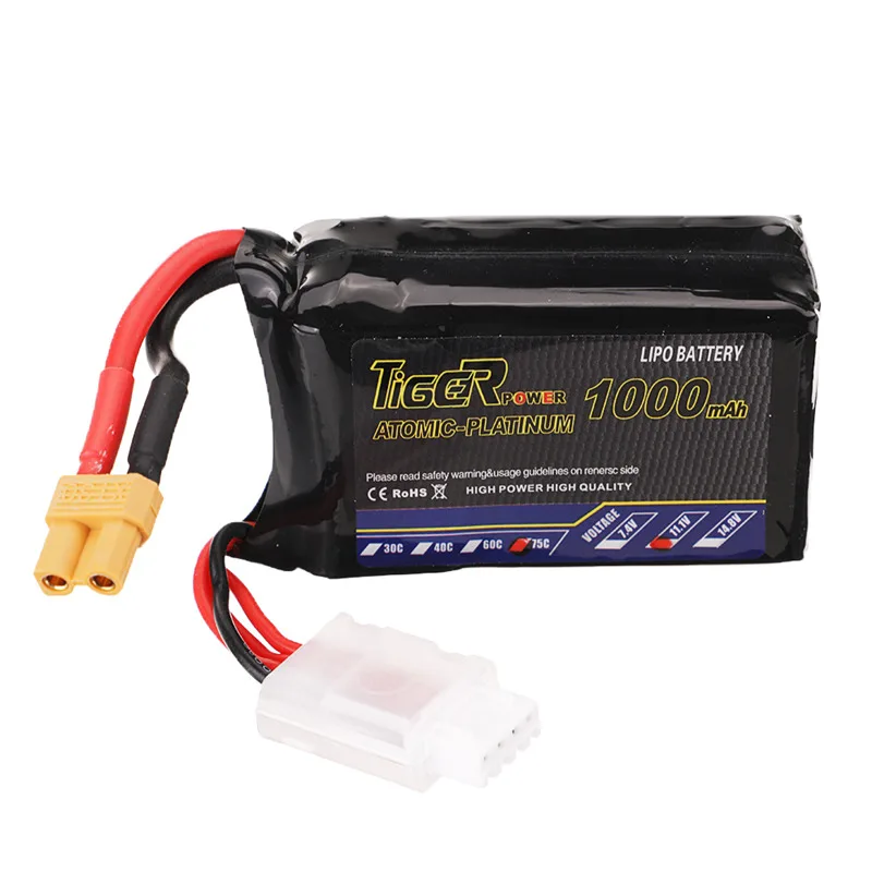 Оригинальный Tiger power 11 1 V 1000mAh 75C 3S XT30 штекер Lipo аккумулятор для FPV Racing RC Дрон Multirotor