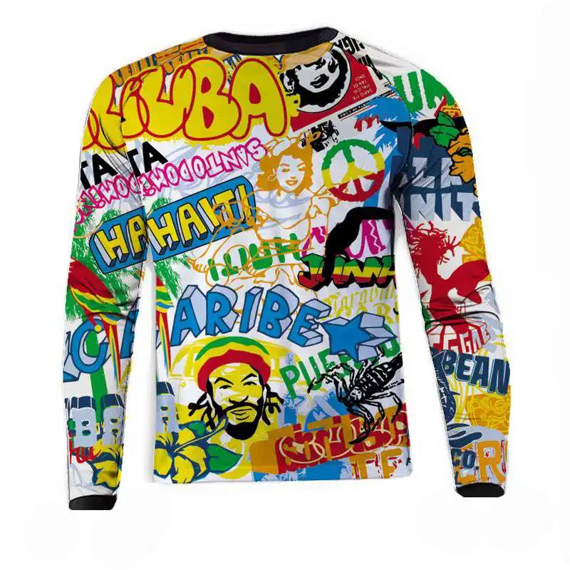 E Мотоциклетная Джерси для MTB DH MX, велосипедная футболка, быстросохнущая, ледяная, холодная, на ощупь - Цвет: E