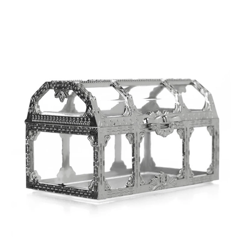 

12pcs Gold Silver Treasure Chest Candy Box Gift Storage Wedding Packing Boxes Home Garden Supplies